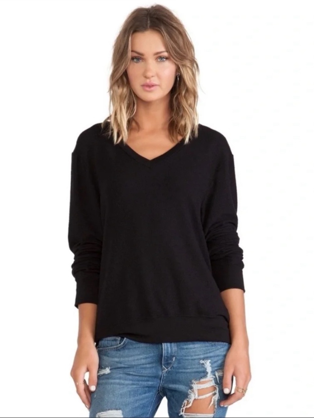 Wildfox Black Crew-Neck Sweater